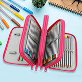 Maxbell Pencil Case Pen Bag Storage 72 Slots with Zipper for Adults Stationery Red