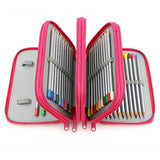 Maxbell Pencil Case Pen Bag Storage 72 Slots with Zipper for Adults Stationery Red