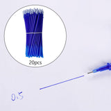 Maxbell 20Pcs Heat Erasable Gel Ink Pen Refills Magic for Writing Tailors Quilting Blue