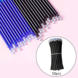 Maxbell 50Pcs Erasable Pen Refills Drawing Replace Markers Stationery Supplies Black