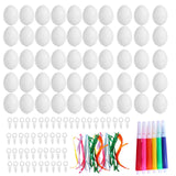 Maxbell DIY Unpainted Easter Eggs Kit 50Pcs for Kids Decorative Accessories Portable