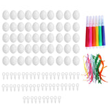 Maxbell DIY Unpainted Easter Eggs Kit 50Pcs for Kids Decorative Accessories Portable