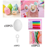 Maxbell DIY Unpainted Easter Eggs Kit 50Pcs for Kids Decorative Accessories Portable