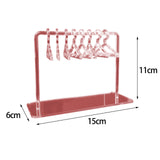 Maxbell Cute Earring Display Stand Mini Coat Hanger Rack Decor for Desktop Showcase Pink