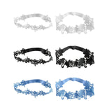 Maxbell 2x Bridal Wedding Garters Flower Lace Garter Belt Women Thigh Rings White