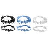 Maxbell 2x Bridal Wedding Garters Flower Lace Garter Belt Women Thigh Rings White