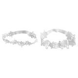 Maxbell 2x Bridal Wedding Garters Flower Lace Garter Belt Women Thigh Rings White