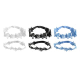 Maxbell 2x Bridal Wedding Garters Flower Lace Garter Belt Women Thigh Rings White