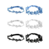 Maxbell 2x Bridal Wedding Garters Flower Lace Garter Belt Women Thigh Rings White
