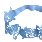 Maxbell 2x Bridal Wedding Garters Flower Lace Garter Belt Women Thigh Rings Blue