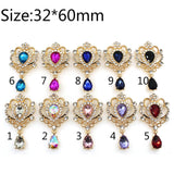Maxbell 10Pcs Alloy Rhinestone Buttons Flat Back for Wedding Cardmaking Scrapbook