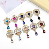 Maxbell 10Pcs Alloy Rhinestone Buttons Flat Back for Wedding Cardmaking Scrapbook