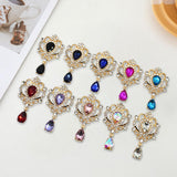 Maxbell 10Pcs Alloy Rhinestone Buttons Flat Back for Wedding Cardmaking Scrapbook