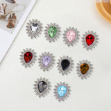 Maxbell 10Pcs Rhinestone Buttons Hair Embellishments Flat Back Ornaments Floral