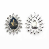 Maxbell 10Pcs Rhinestone Buttons Hair Embellishments Flat Back Ornaments Floral