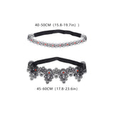 Maxbell 2x Wedding Garters Stretch with Rhinestones Leg Rings for Girls Women Bride Black