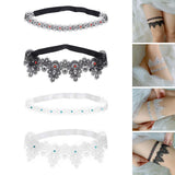 Maxbell 2x Wedding Garters Stretch with Rhinestones Leg Rings for Girls Women Bride Black