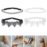 Maxbell 2x Wedding Garters Stretch with Rhinestones Leg Rings for Girls Women Bride Black