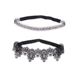 Maxbell 2x Wedding Garters Stretch with Rhinestones Leg Rings for Girls Women Bride Black