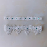 Maxbell 2x Wedding Garters Stretch with Rhinestones Leg Rings for Girls Women Bride White