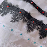 Maxbell 2x Wedding Garters Stretch with Rhinestones Leg Rings for Girls Women Bride White