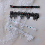 Maxbell 2x Wedding Garters Stretch with Rhinestones Leg Rings for Girls Women Bride White
