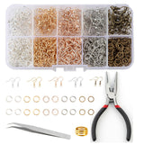 Maxbell 1125x Earring Making Set DIY Open Jump Rings, Earring Hooks Repair with Tools