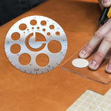 Maxbell Cutting Ruler 6cm Metal Sewing Leather Woodworking Tools for Leather Cutting