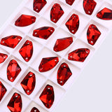 Maxbell 10Pcs Sew On Rhinestones Embellishments Buttons for Earrings Jewelry Making Red