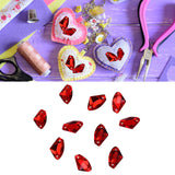 Maxbell 10Pcs Sew On Rhinestones Embellishments Buttons for Earrings Jewelry Making Red