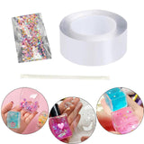 Maxbell Clear Double Sided Tape Reusable for Blowing Bubble Picture Decoration 300cm