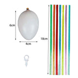 Maxbell 50 Pieces White Easter Eggs Decorating Set with Ribbon Paintable for Holiday White