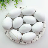 Maxbell 50 Pieces White Easter Eggs Decorating Set with Ribbon Paintable for Holiday White