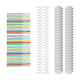 Maxbell 50 Pieces White Easter Eggs Decorating Set with Ribbon Paintable for Holiday White