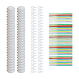 Maxbell 50 Pieces White Easter Eggs Decorating Set with Ribbon Paintable for Holiday White