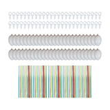 Maxbell 50 Pieces White Easter Eggs Decorating Set with Ribbon Paintable for Holiday White