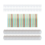 Maxbell 50 Pieces White Easter Eggs Decorating Set with Ribbon Paintable for Holiday White