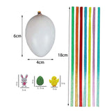 Maxbell 50 Pieces White Easter Eggs Decorating Set with Ribbon Paintable for Holiday White with Stickers