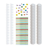 Maxbell 50 Pieces White Easter Eggs Decorating Set with Ribbon Paintable for Holiday White with Stickers