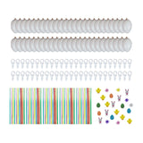 Maxbell 50 Pieces White Easter Eggs Decorating Set with Ribbon Paintable for Holiday White with Stickers