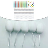 Maxbell 50 Pieces White Easter Eggs Decorating Set with Ribbon Paintable for Holiday White with Stickers