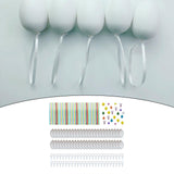 Maxbell 50 Pieces White Easter Eggs Decorating Set with Ribbon Paintable for Holiday White with Stickers