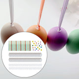 Maxbell 50 Pieces White Easter Eggs Decorating Set with Ribbon Paintable for Holiday White with Stickers