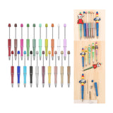 Maxbell 20Pcs Bead Pen Printable DIY Beaded Pen for Stationery School Kids Gifts