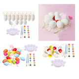 Maxbell 20 Pieces White Easter Eggs Painting Fake Easter Eggs Drawing Paintable Toys White