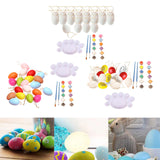 Maxbell 20 Pieces White Easter Eggs Painting Fake Easter Eggs Drawing Paintable Toys White