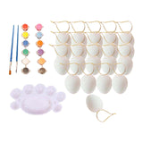 Maxbell 20 Pieces White Easter Eggs Painting Fake Easter Eggs Drawing Paintable Toys White