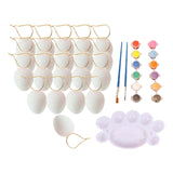 Maxbell 20 Pieces White Easter Eggs Painting Fake Easter Eggs Drawing Paintable Toys White