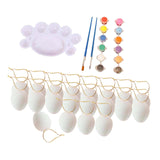 Maxbell 20 Pieces White Easter Eggs Painting Fake Easter Eggs Drawing Paintable Toys White