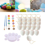 Maxbell 20 Pieces White Easter Eggs Painting Fake Easter Eggs Drawing Paintable Toys White